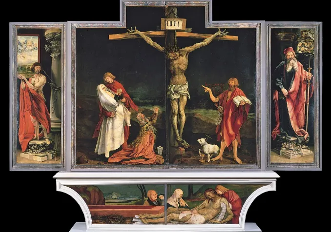 Matthias Grünewald, Partie du Retable d'Issenheim v. 1512-1516 (wikipedia)