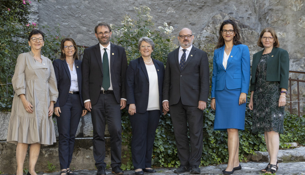 Conseil de l&#039;EERS: Catherine Berger, Ruth Pfister, Pierre-Philippe Blaser, Rita Famos, Philippe Kneubühler, Lilian Bachmann und Claudia Haslebacher. / © EKS-EERS | Nadja Rauscher