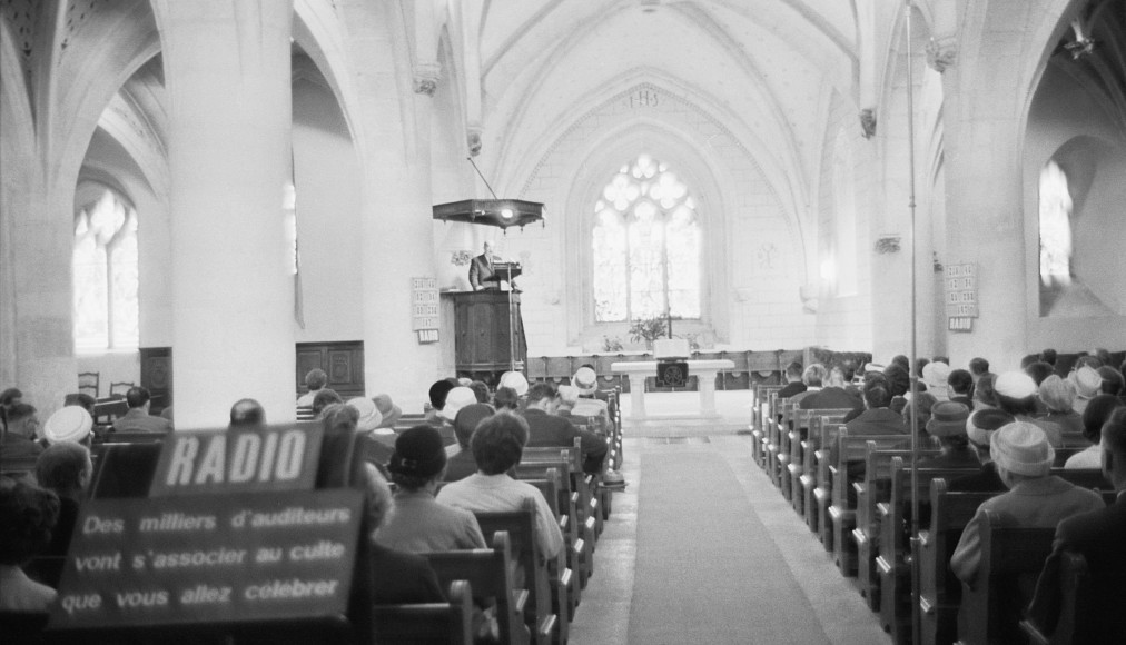 Culte radio à l&#039;église d&#039;Orbe, 19 mai 1963 / ©Edipresse/Jean-Pierre Grisel