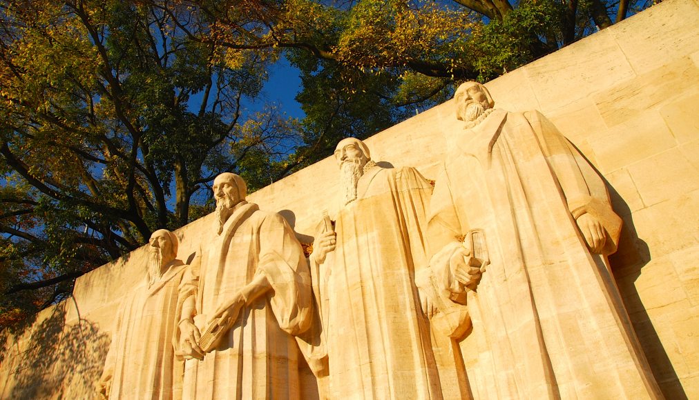 Symbole du protestantisme, le mur des réformateurs à Genève. / IStock